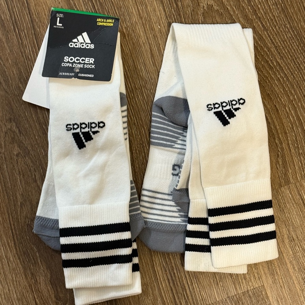 Soccer socks Adidas black and white- 2 pair